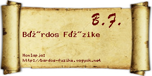 Bárdos Füzike névjegykártya